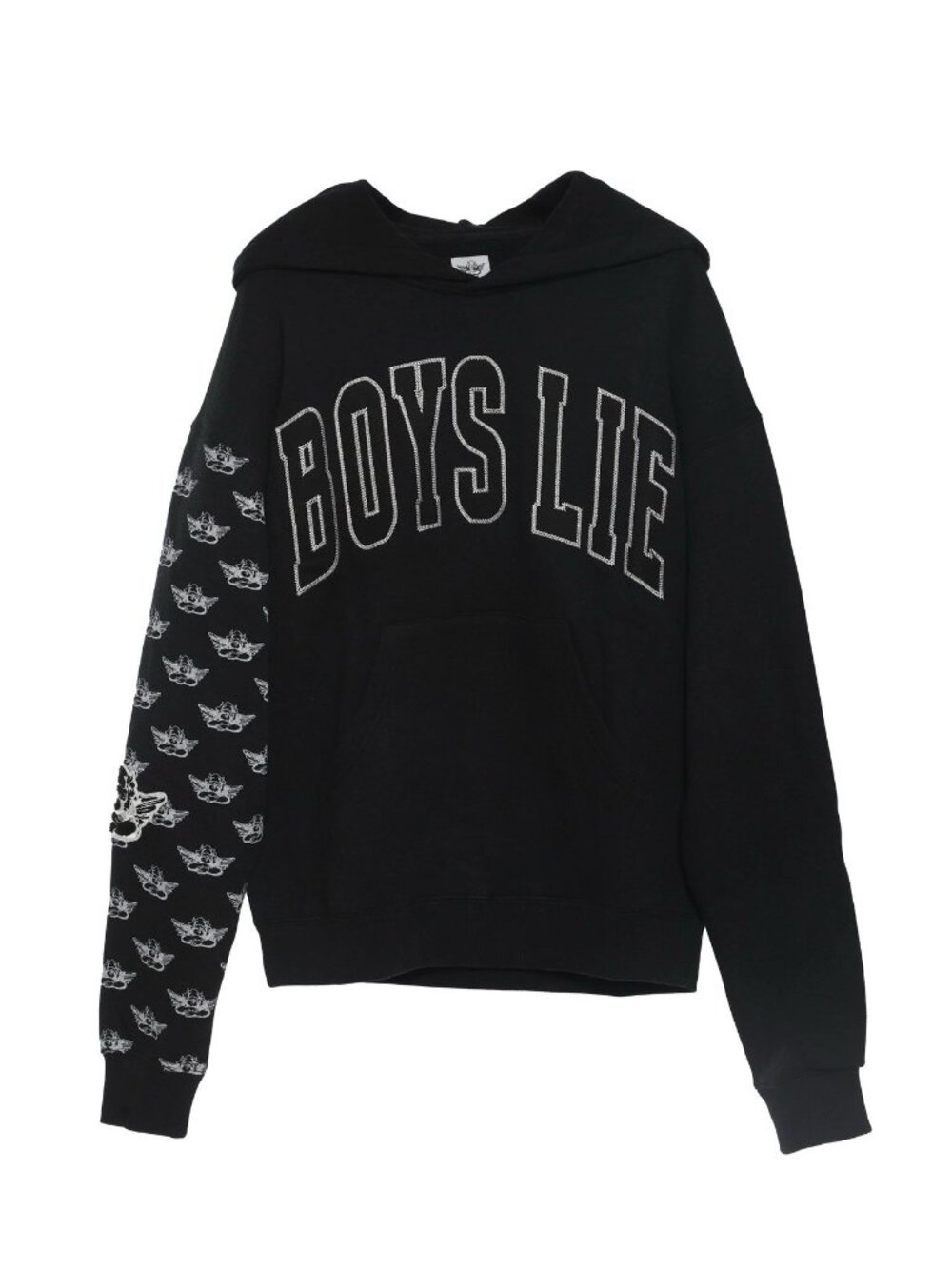 Boys Lie Women’s Sweatshirt Black Cool Coal Racer Hoodie Size XS/Small NEW